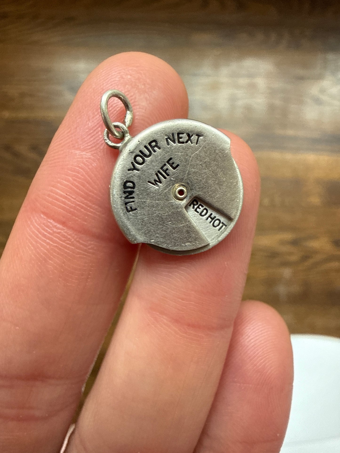 Vintage Sterling Silver Husband or Wife Fortune-Telling Spinning Charm