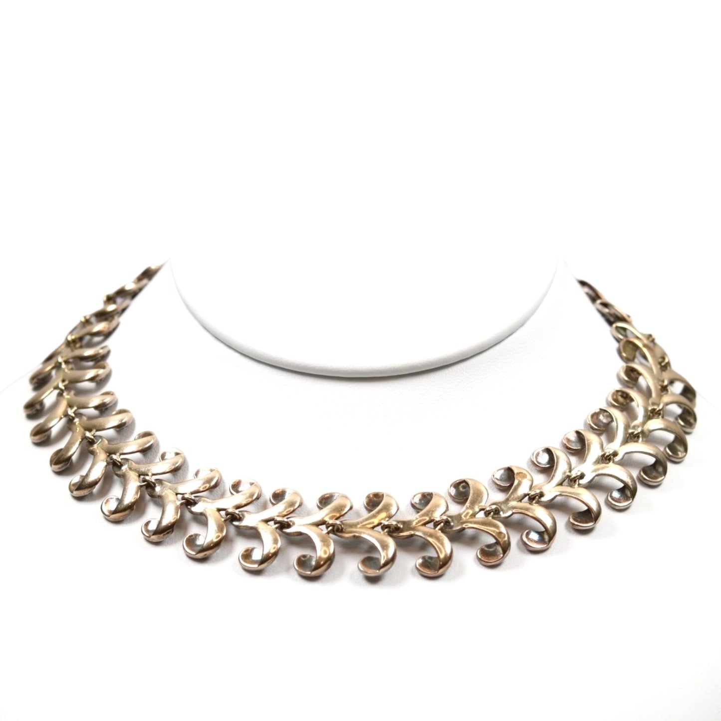 Antique French 18k Diamond Enamel Fancy Link Collar Necklace