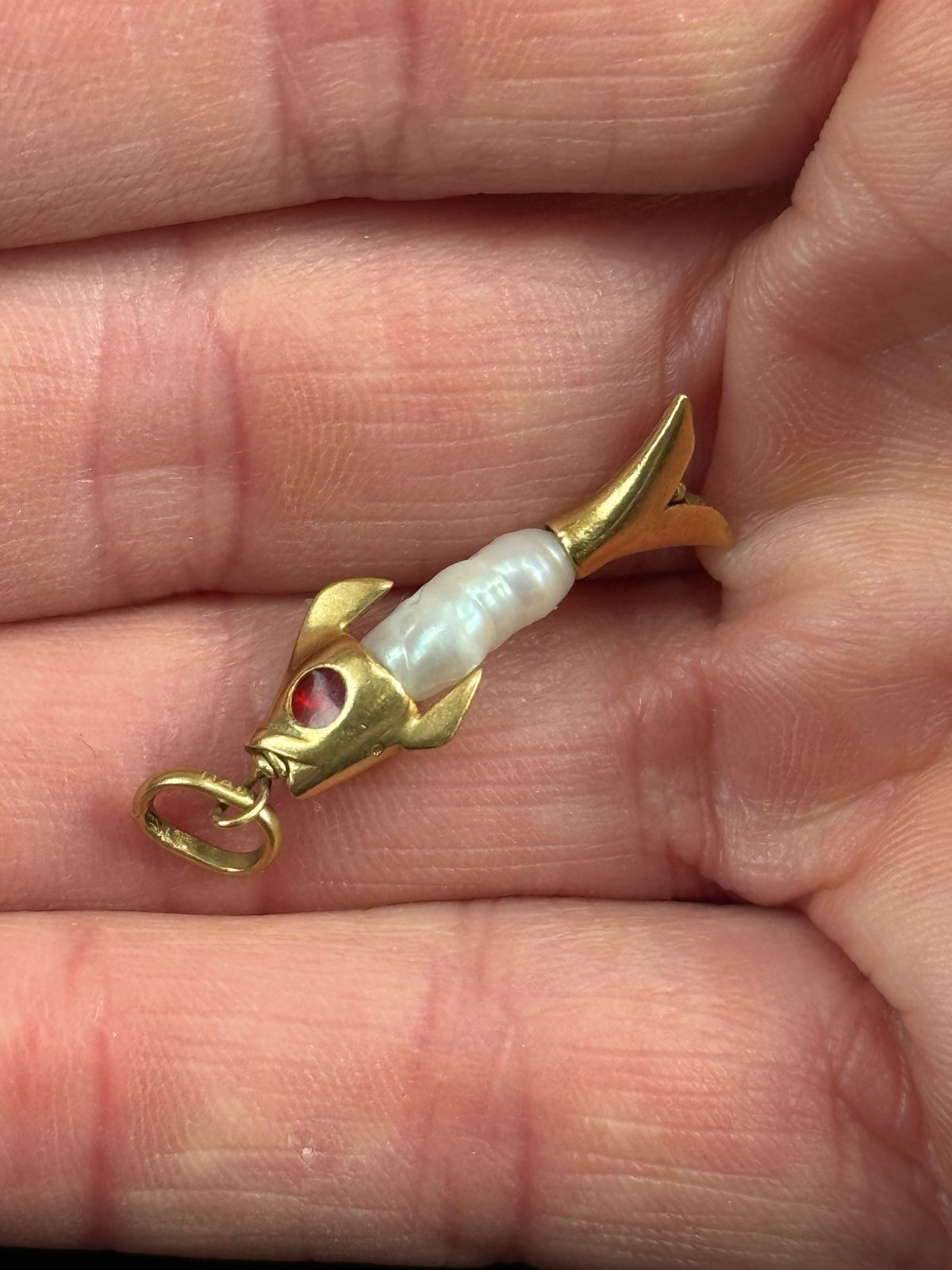 Vintage 18k Fish Charm