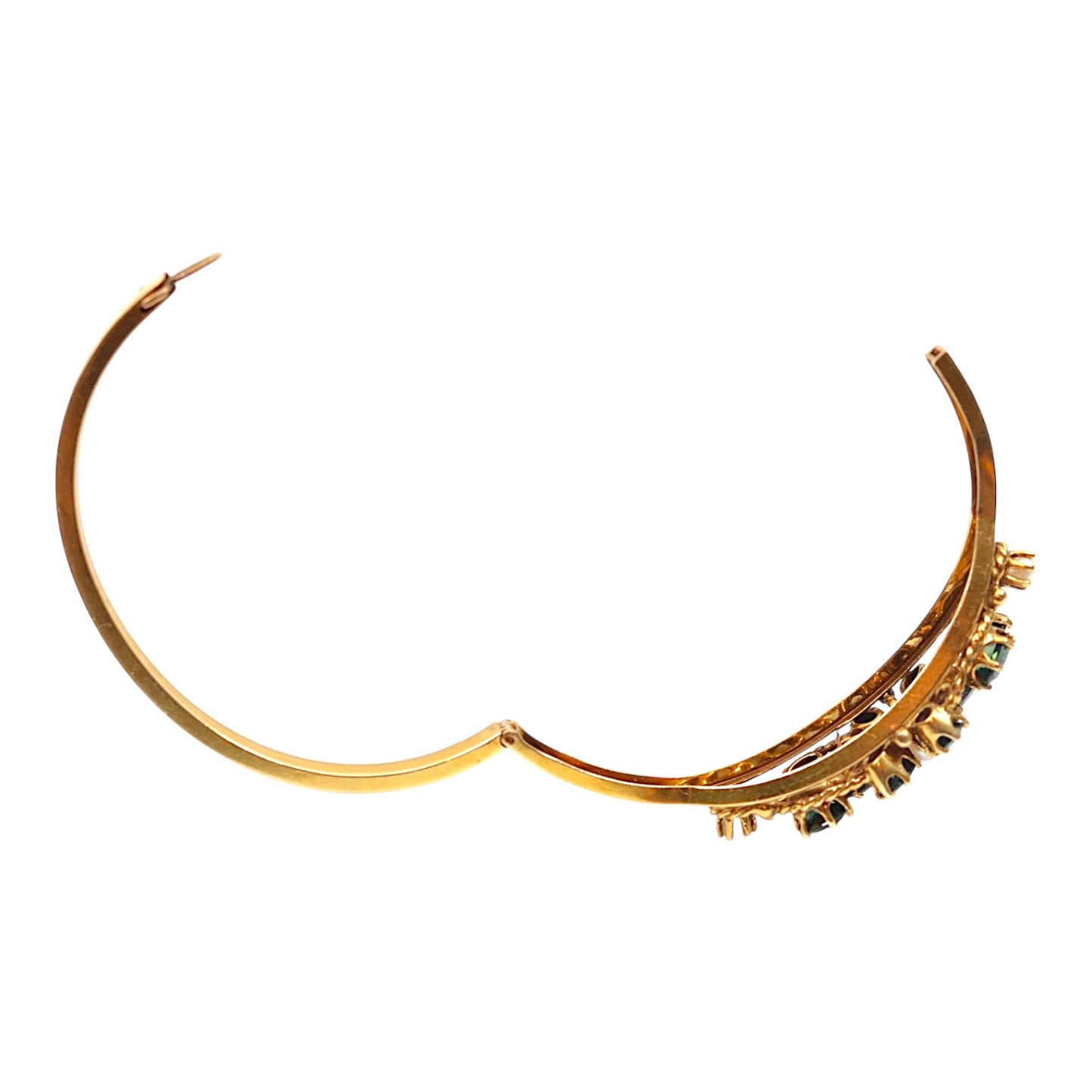 Vintage 14k Sapphire Pearl Bangle
