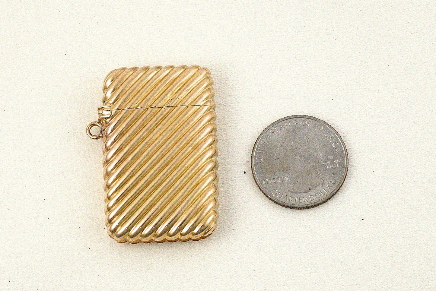 18k Yellow Gold Antique French Vesta | Match Case | Locket