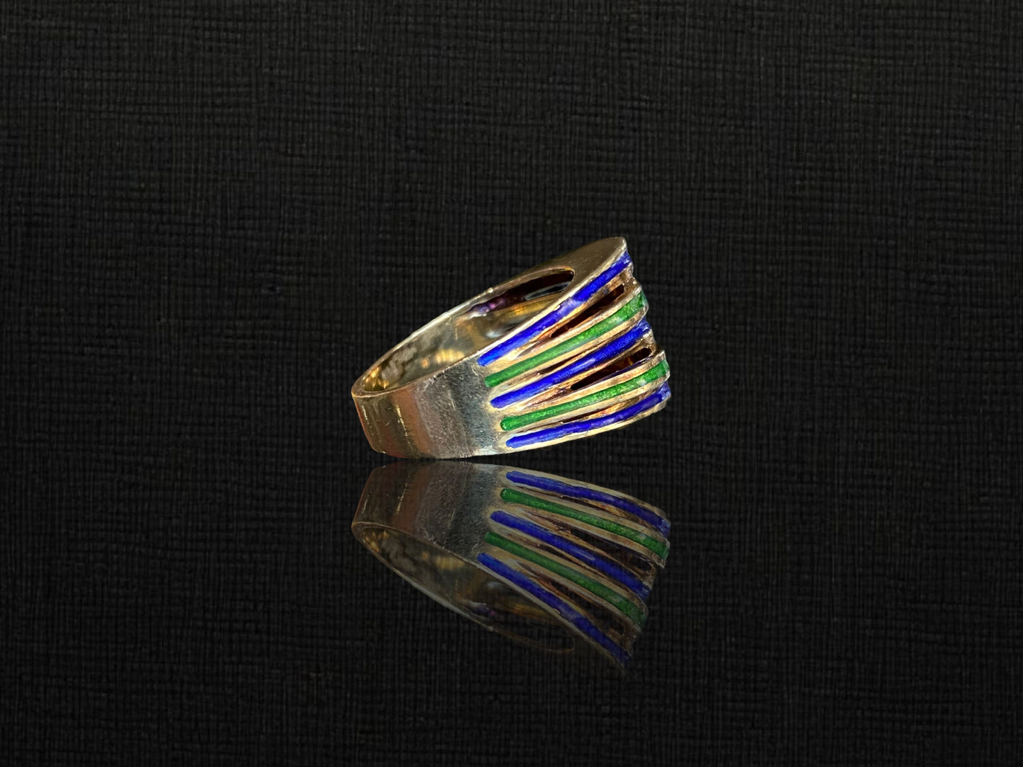 14k and Enamel Designer Ring by Martine