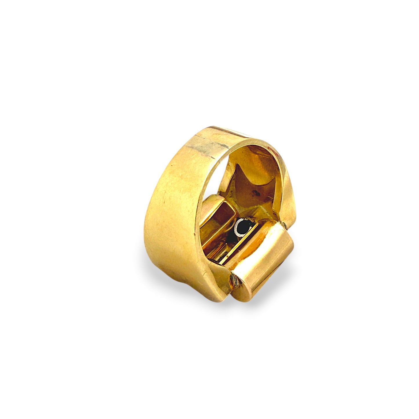 Vintage 18k Rose Cut Diamond Ruby Tank Ring