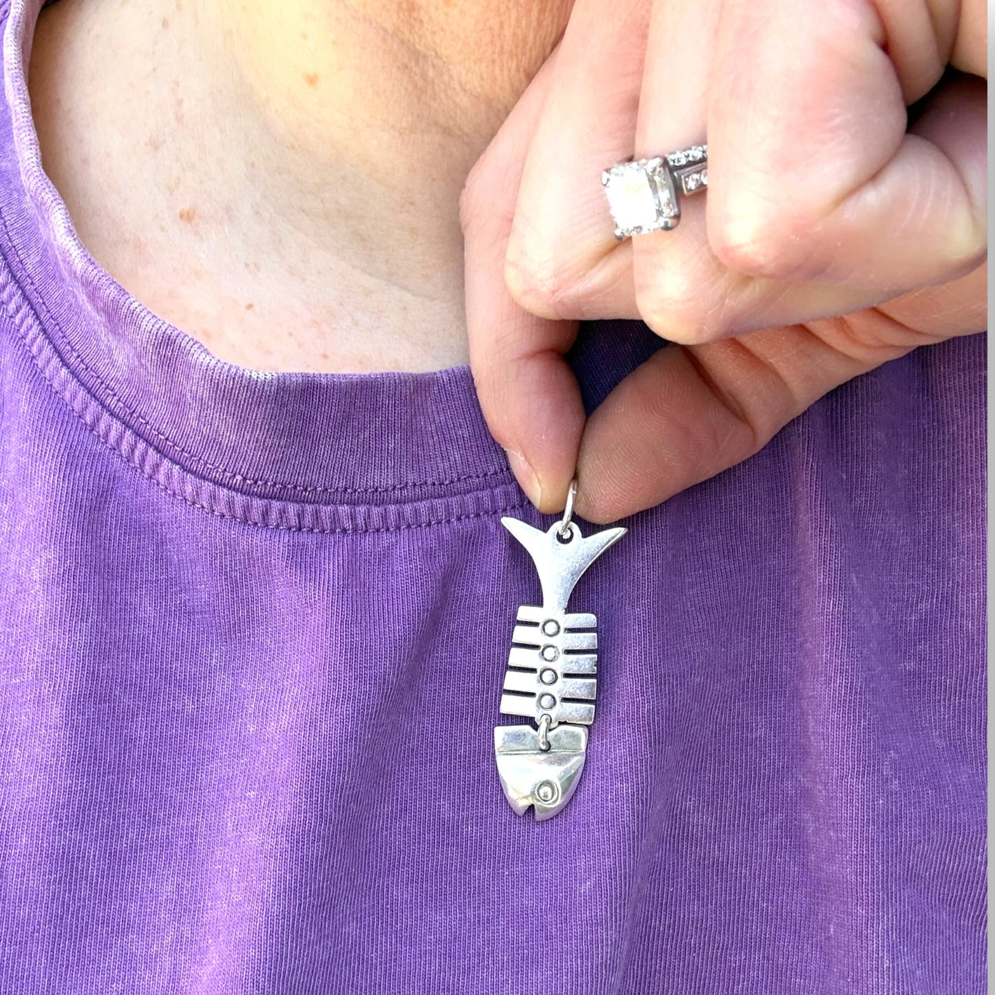 925 Sterling Silver Fish Pendant