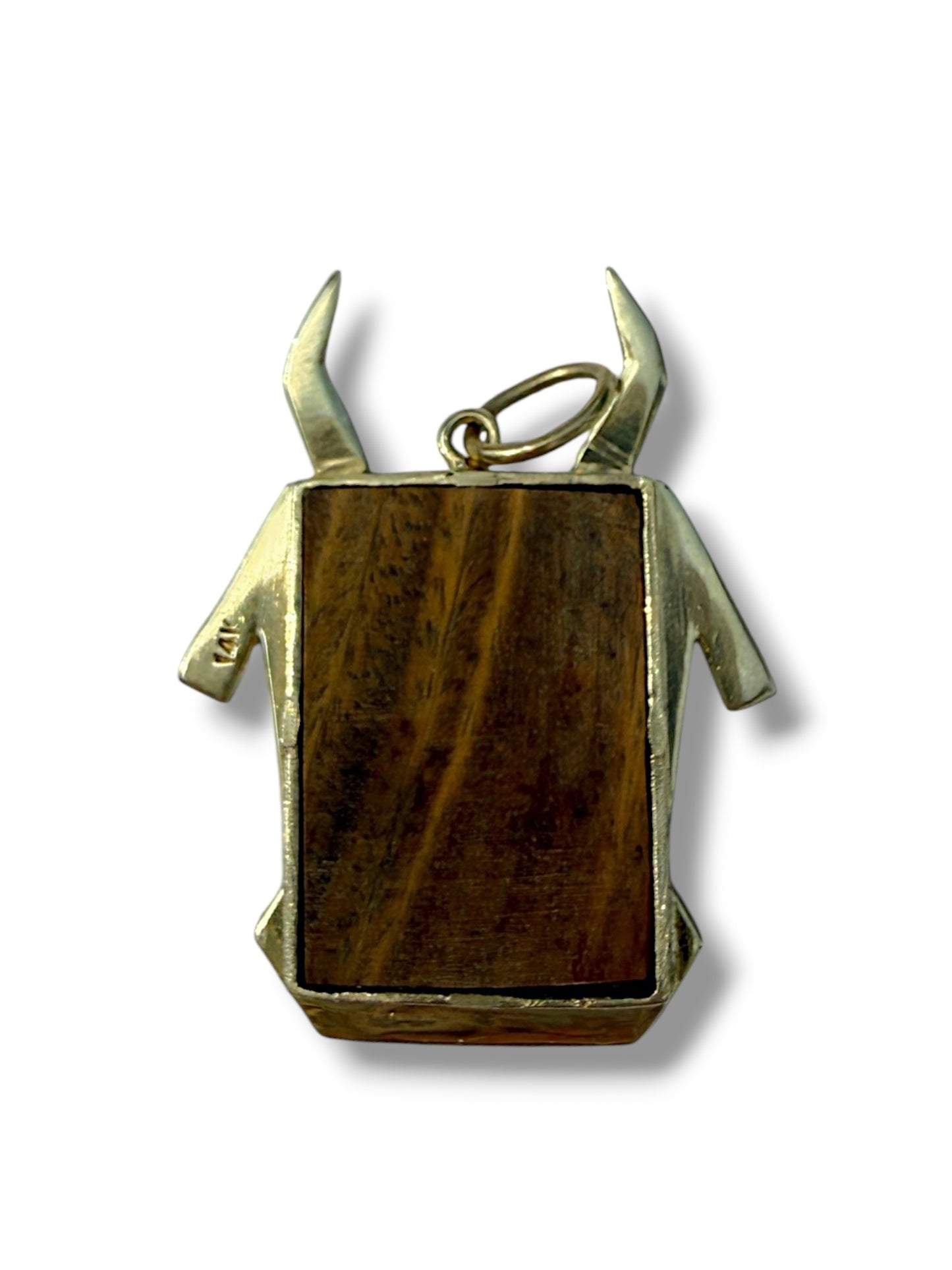Vintage 14k Verawood Taurus Pendant