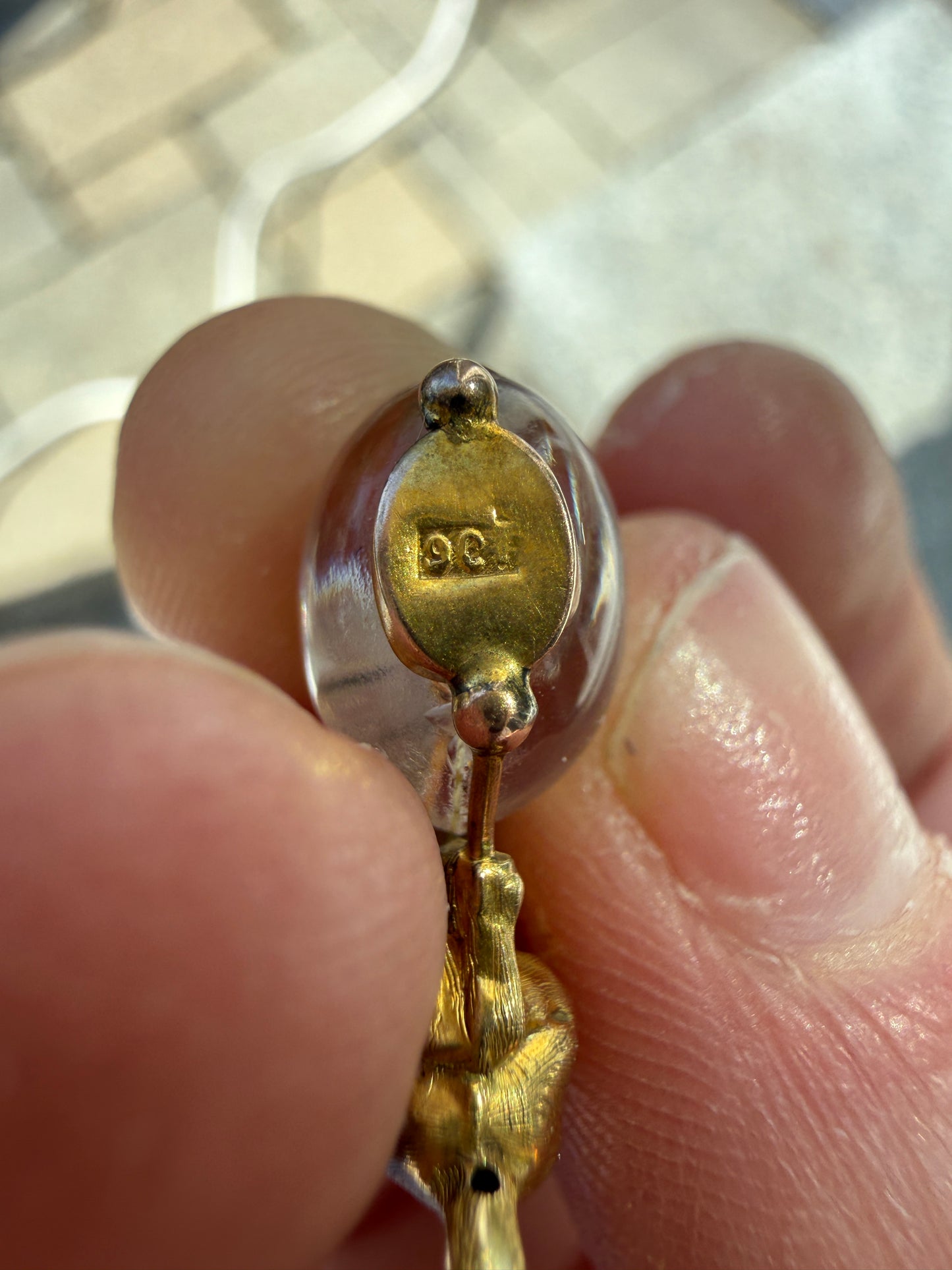 Antique 9k Cat with Essex Crystal Fishbowl Charm