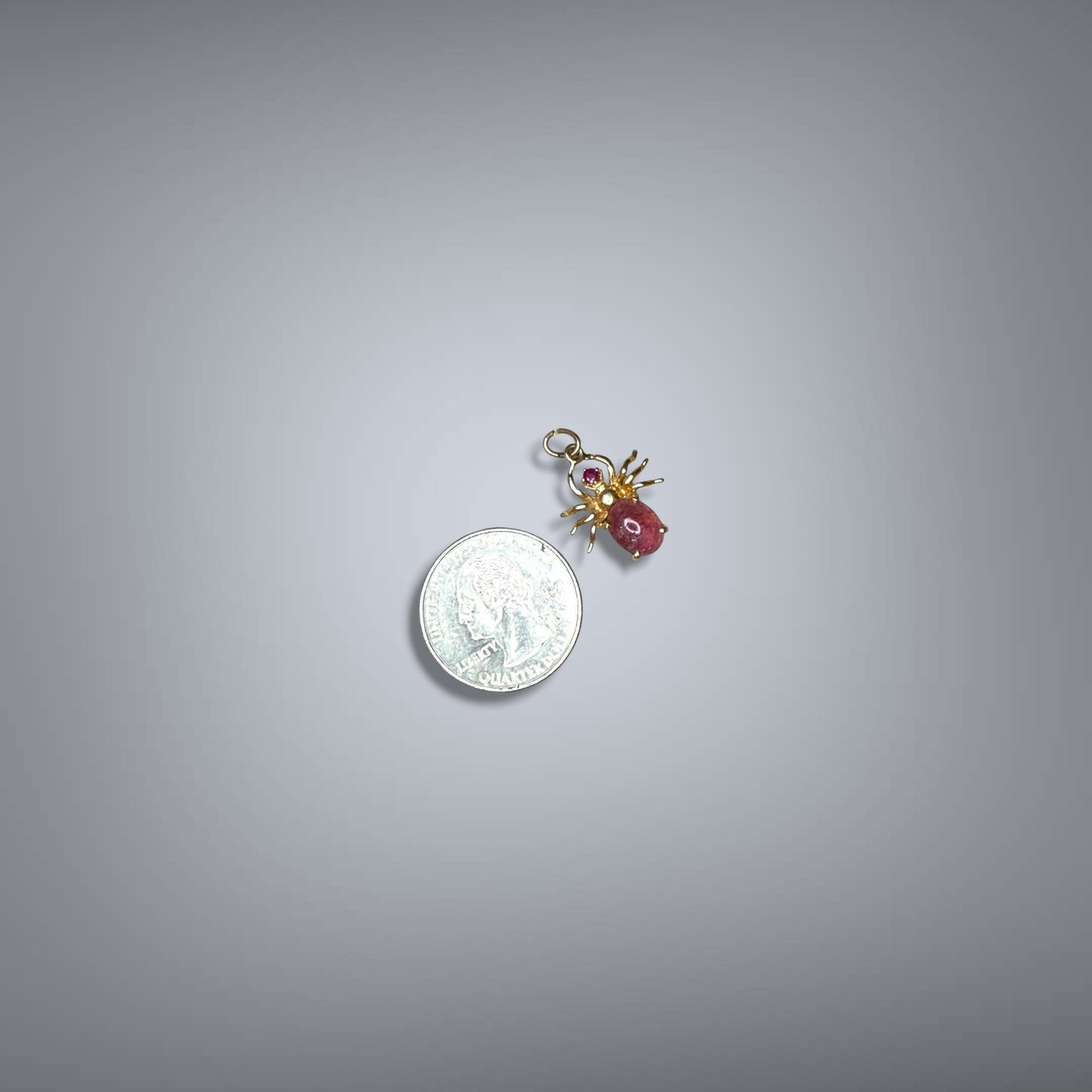 Vintage 14k Ruby Spider Charm