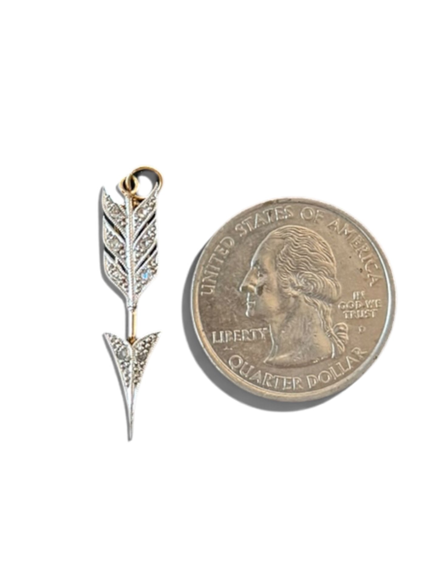 Diamond Arrow Charm - Conversion from Antique Jabot