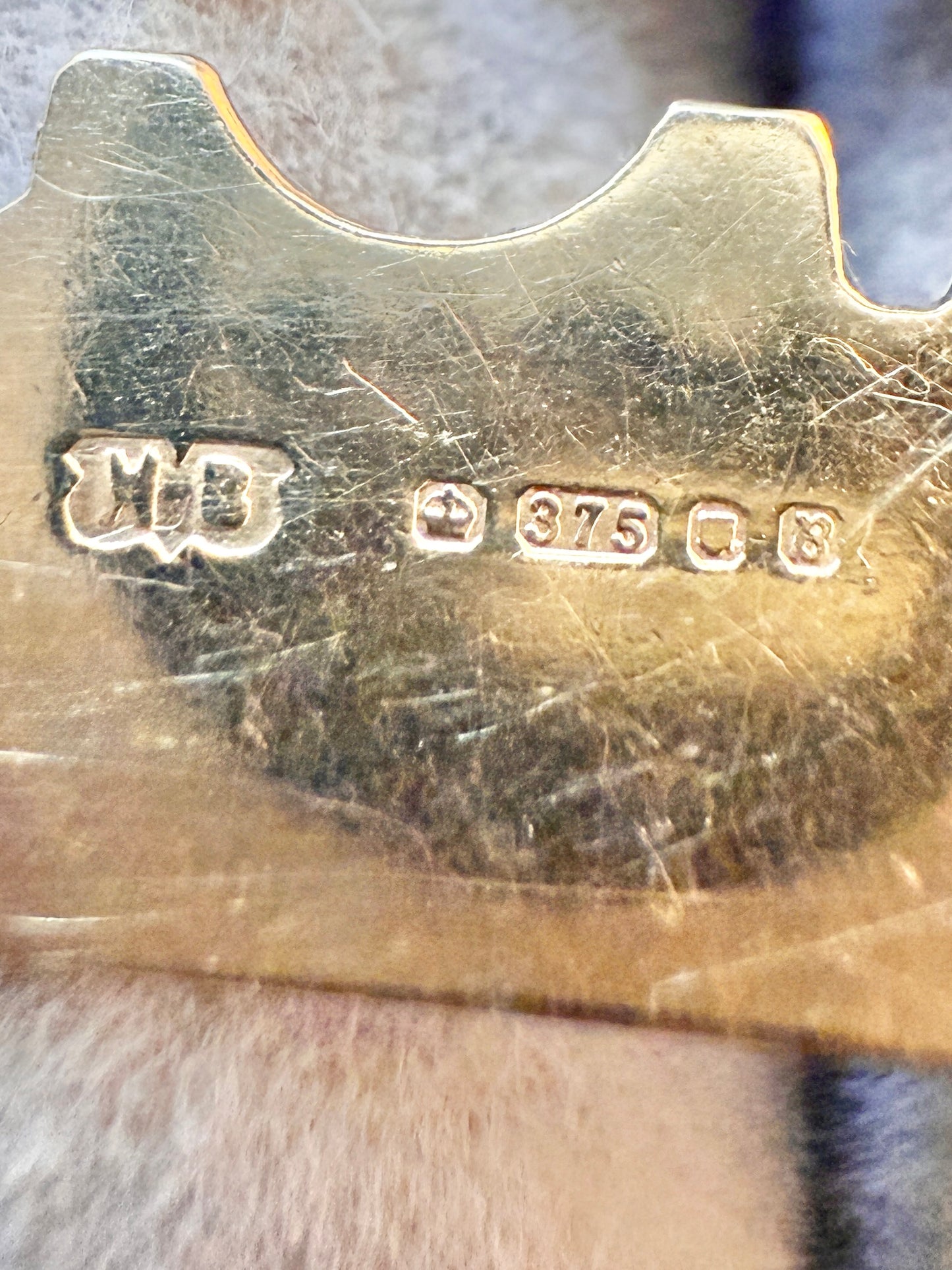 Large Vintage 9k Razor Blade Pendant with English Hallmarks