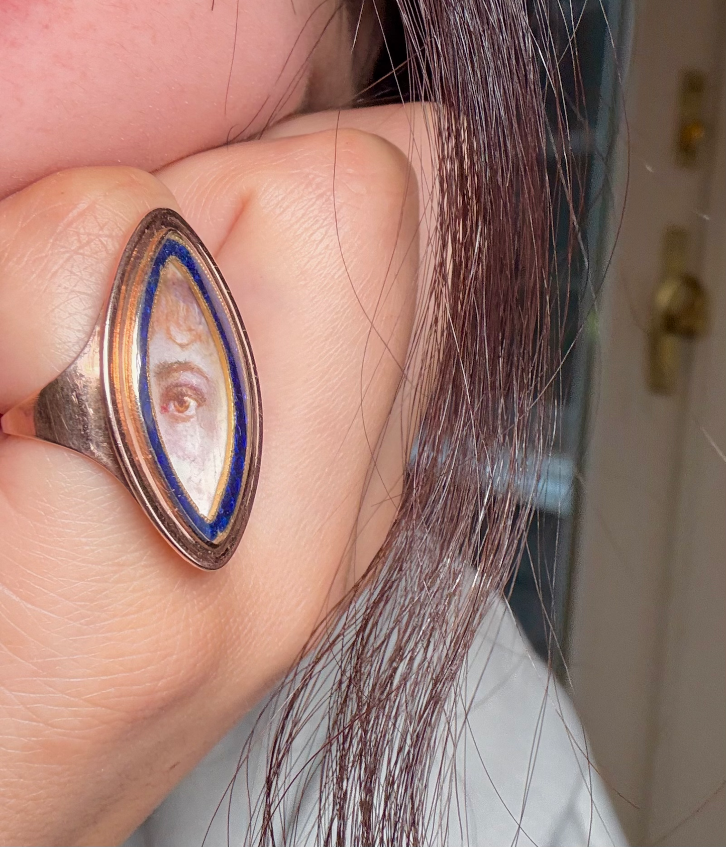 Antique English 18k Rose Gold Lover's Eye