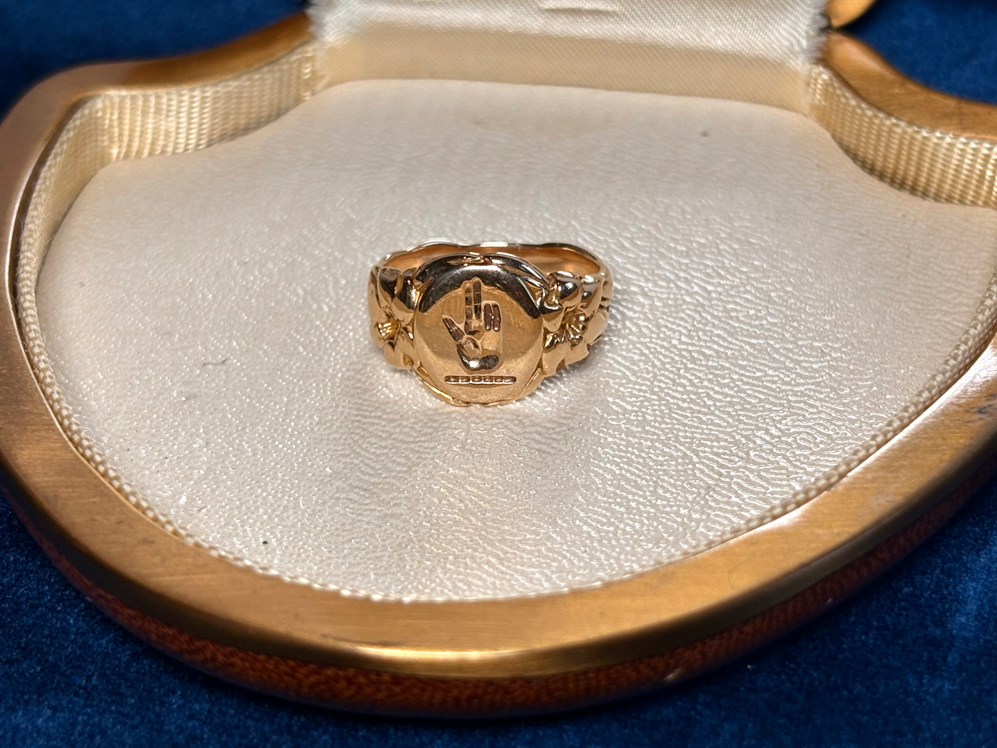 Antique 14k German Notary's Wax Seal Stamp Ring