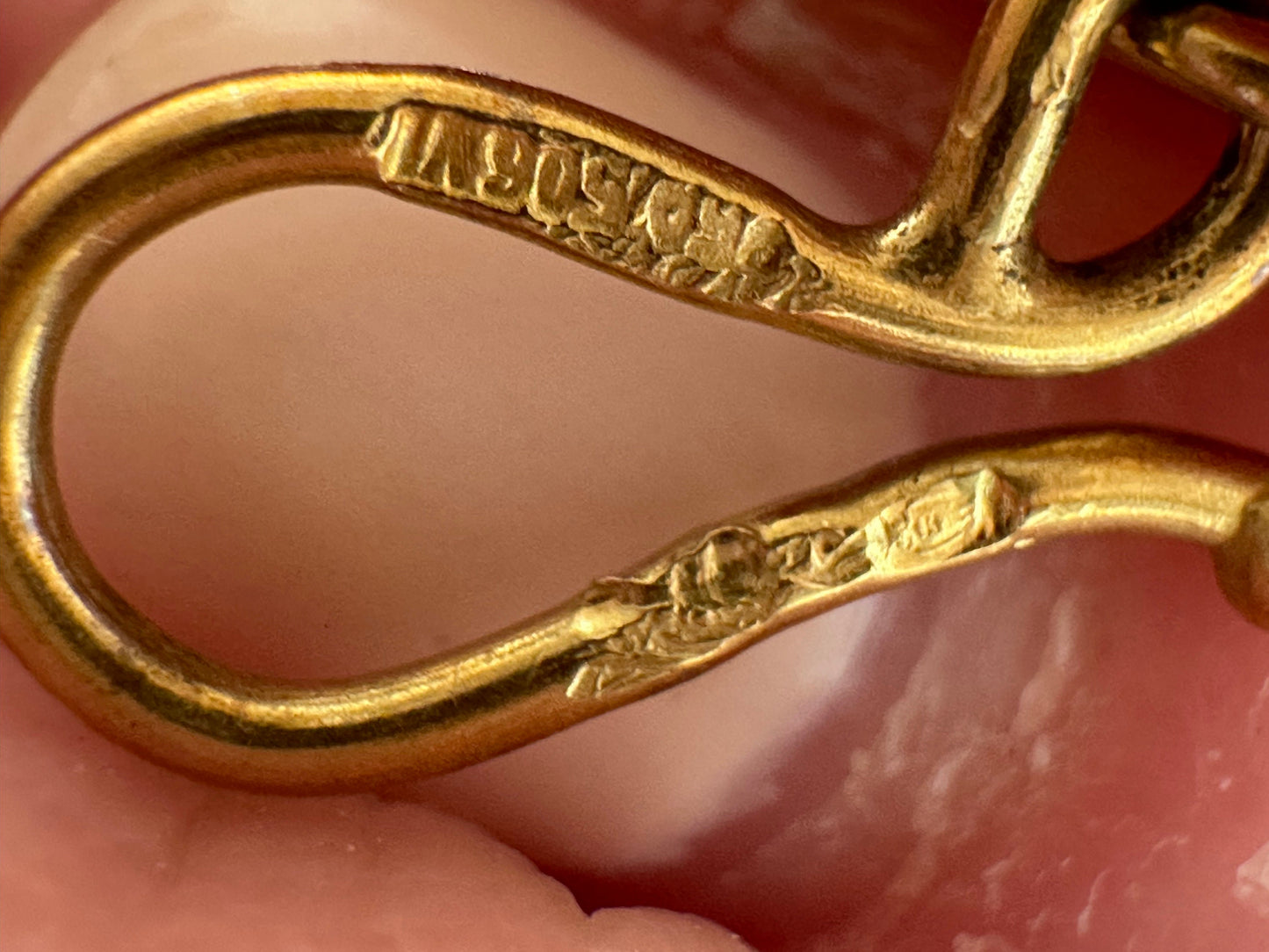 Very Long Vintage 18k Textured Yellow Gold Chain
