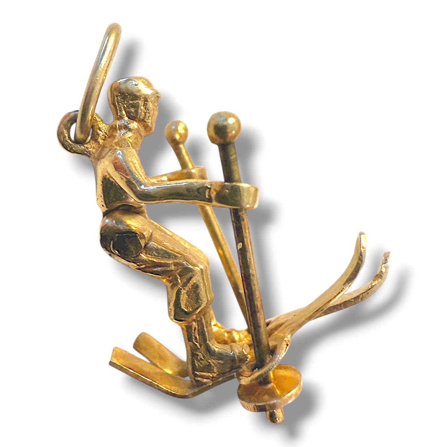 Vintage 14k Articulated Skiing Charm