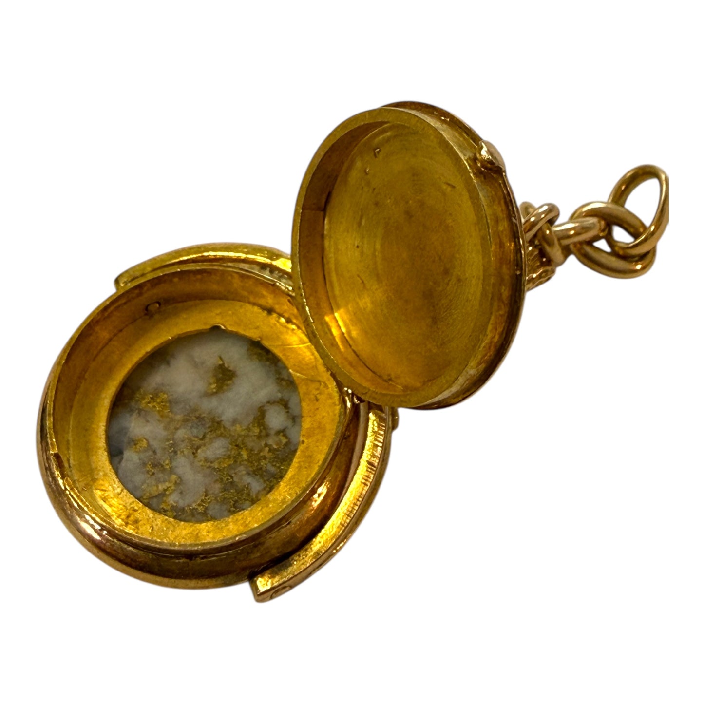 Antique 18k Gold in Quartz Monkey Swivel Fob Pill Box