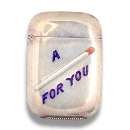 Antique Vesta | 925 Silver Enamel Match Case | English Hallmarks