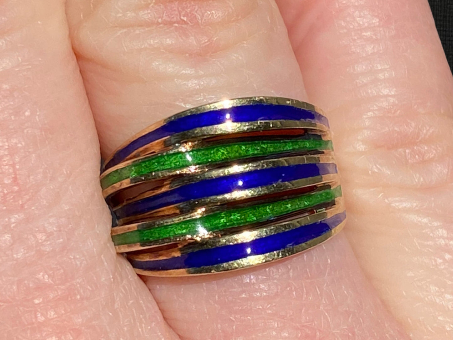 14k and Enamel Designer Ring by Martine
