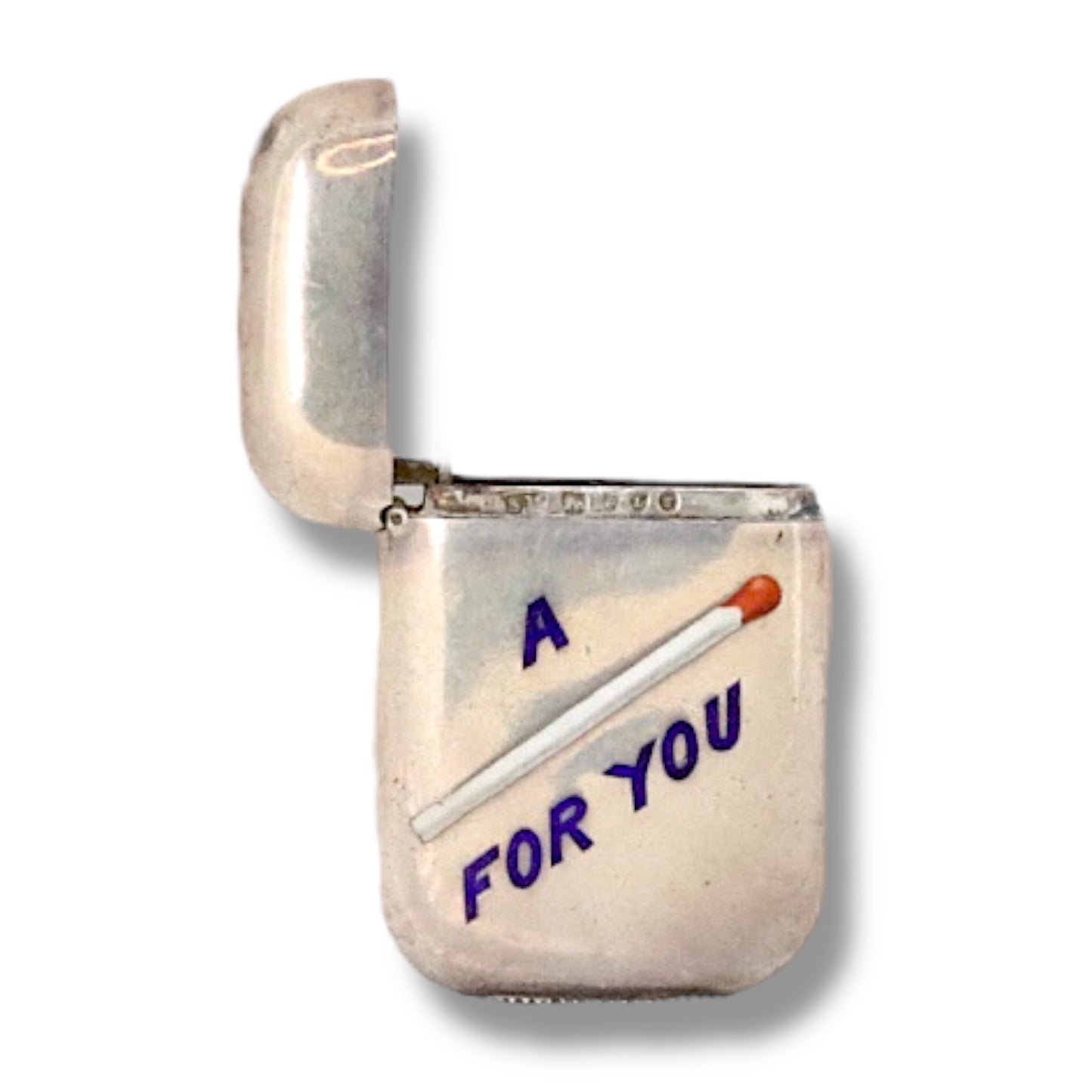 Antique Vesta | 925 Silver Enamel Match Case | English Hallmarks