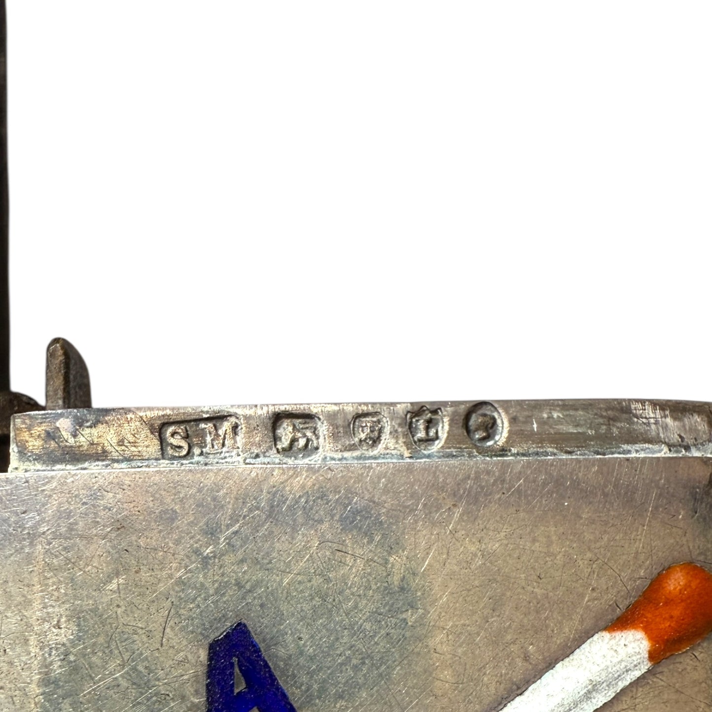 Antique Vesta | 925 Silver Enamel Match Case | English Hallmarks