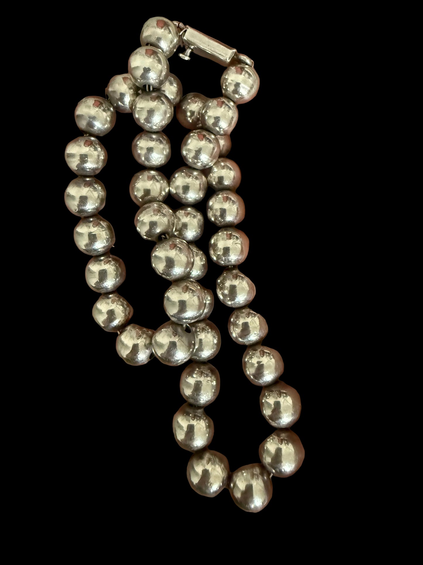 Vintage Sterling Silver Ball Necklace