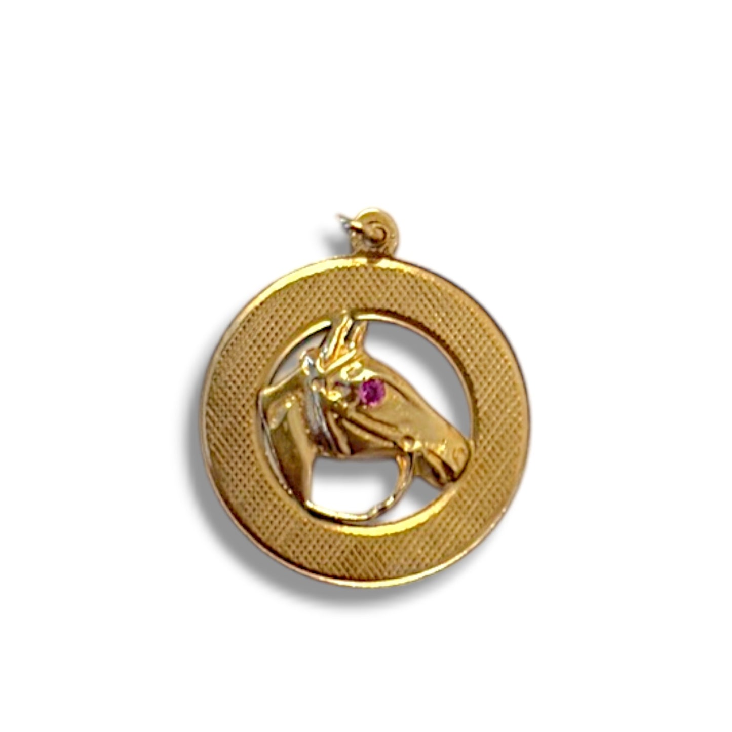 Vintage 14k Ruby Horse Charm