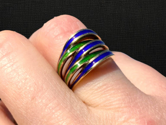 14k and Enamel Designer Ring by Martine