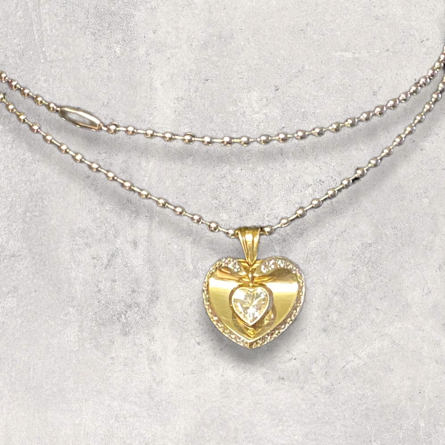 14k Gold Mother and Baby Hearts Pendant - Perfect Gift for Mom!