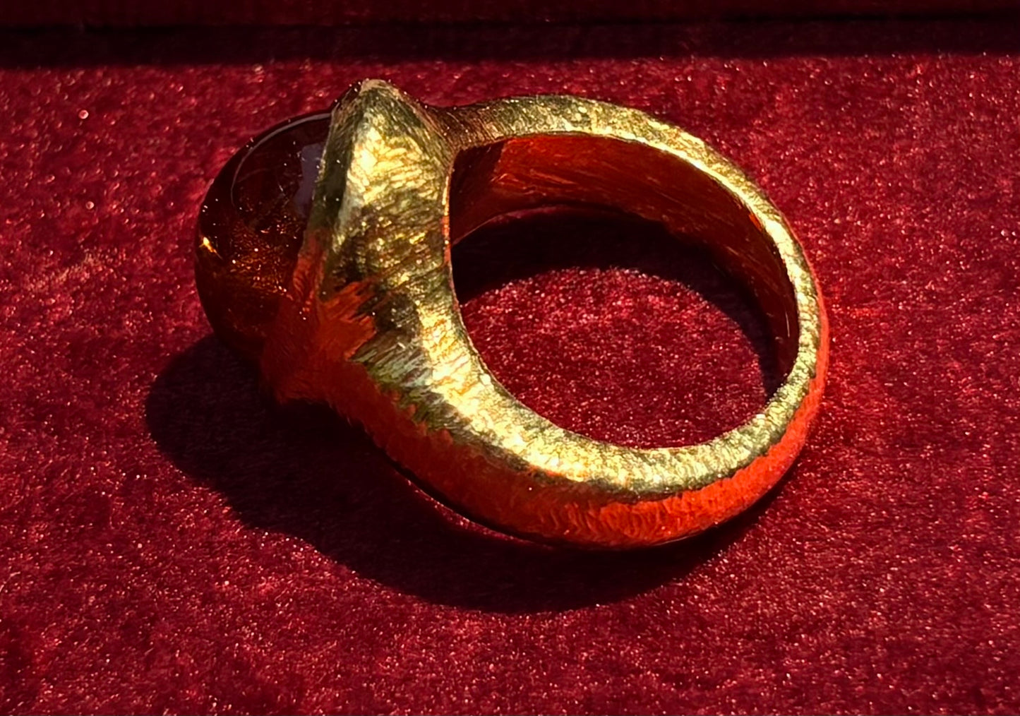 22k Yellow Gold and Mandarin Garnet Ring
