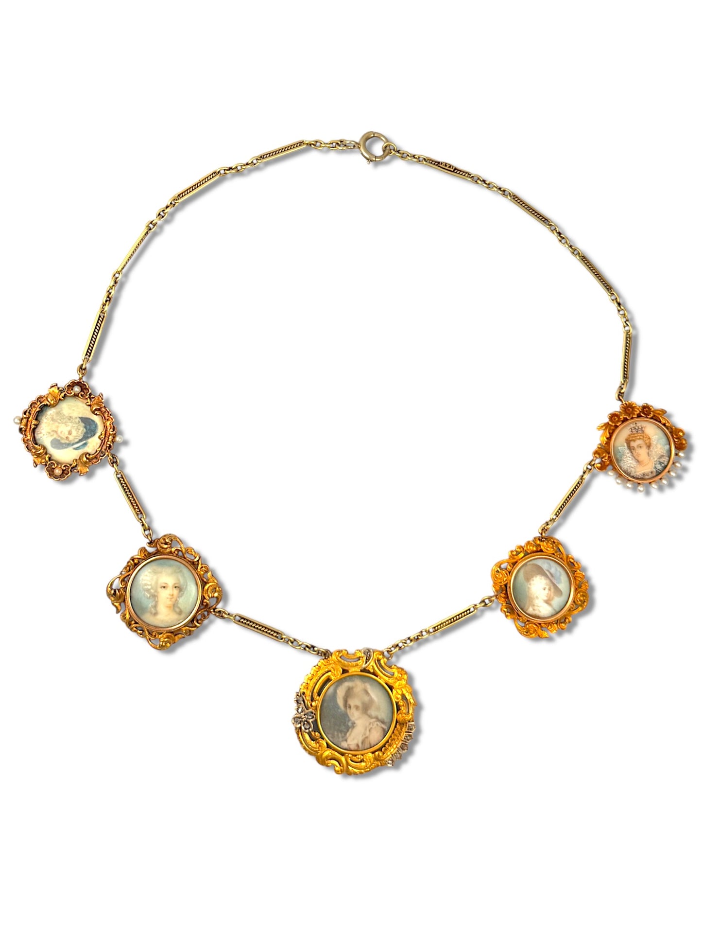 Rare Intact Antique Solid Gold Locket Charm Necklace ca. 1895