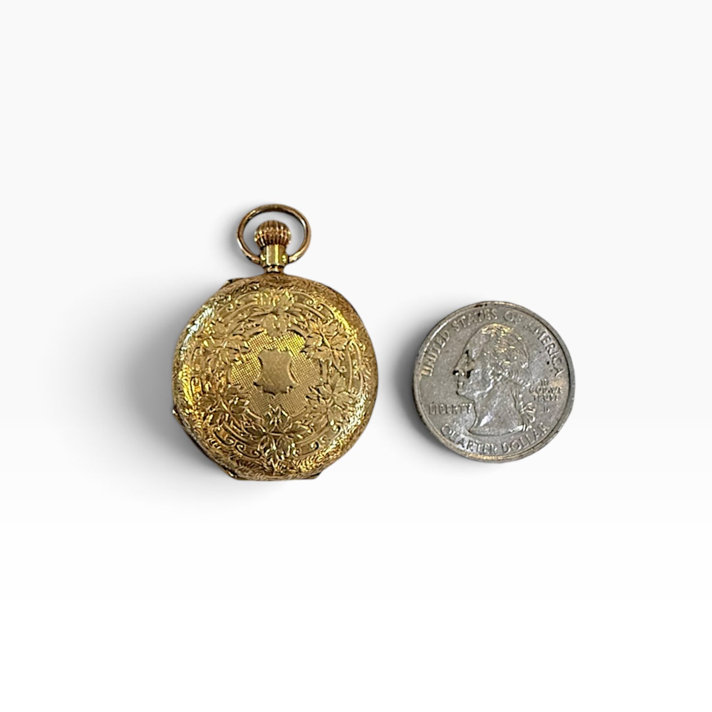 Antique Victorian 18K Gold Ladies Fob Watch | Working Enamel Dial Pocket Watch | Blue Roman Numerals | Belle Époque Pendant Watch