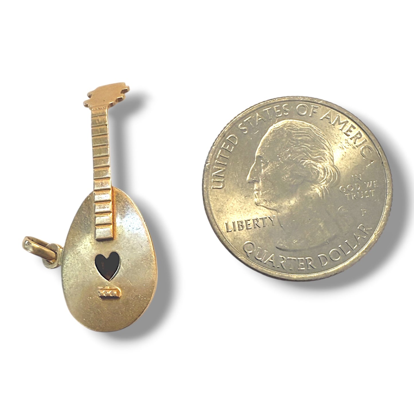 Vintage 18k Yellow Gold Lute of Love Charm