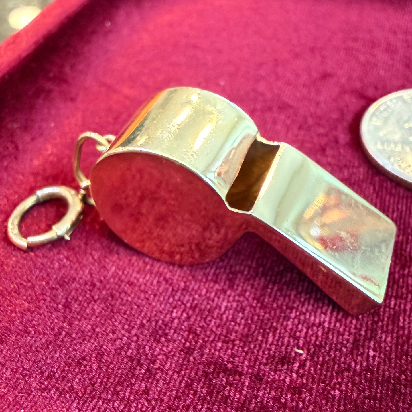 Vintage 14k Yellow Gold Whistle Charm - WORKS!