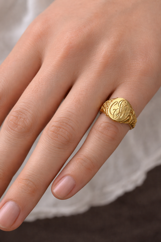 Vintage 10k Yellow Gold Signet Ring #febrings