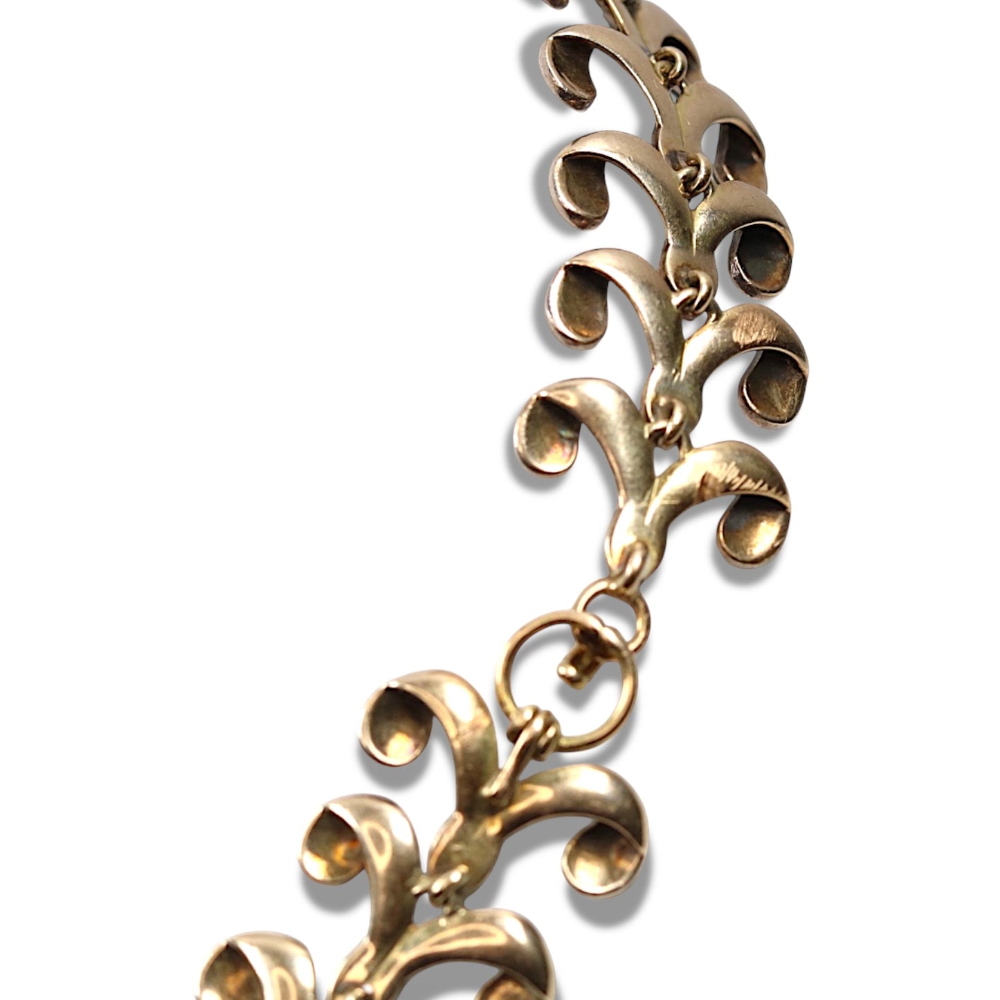 Antique French 18k Diamond Enamel Fancy Link Collar Necklace