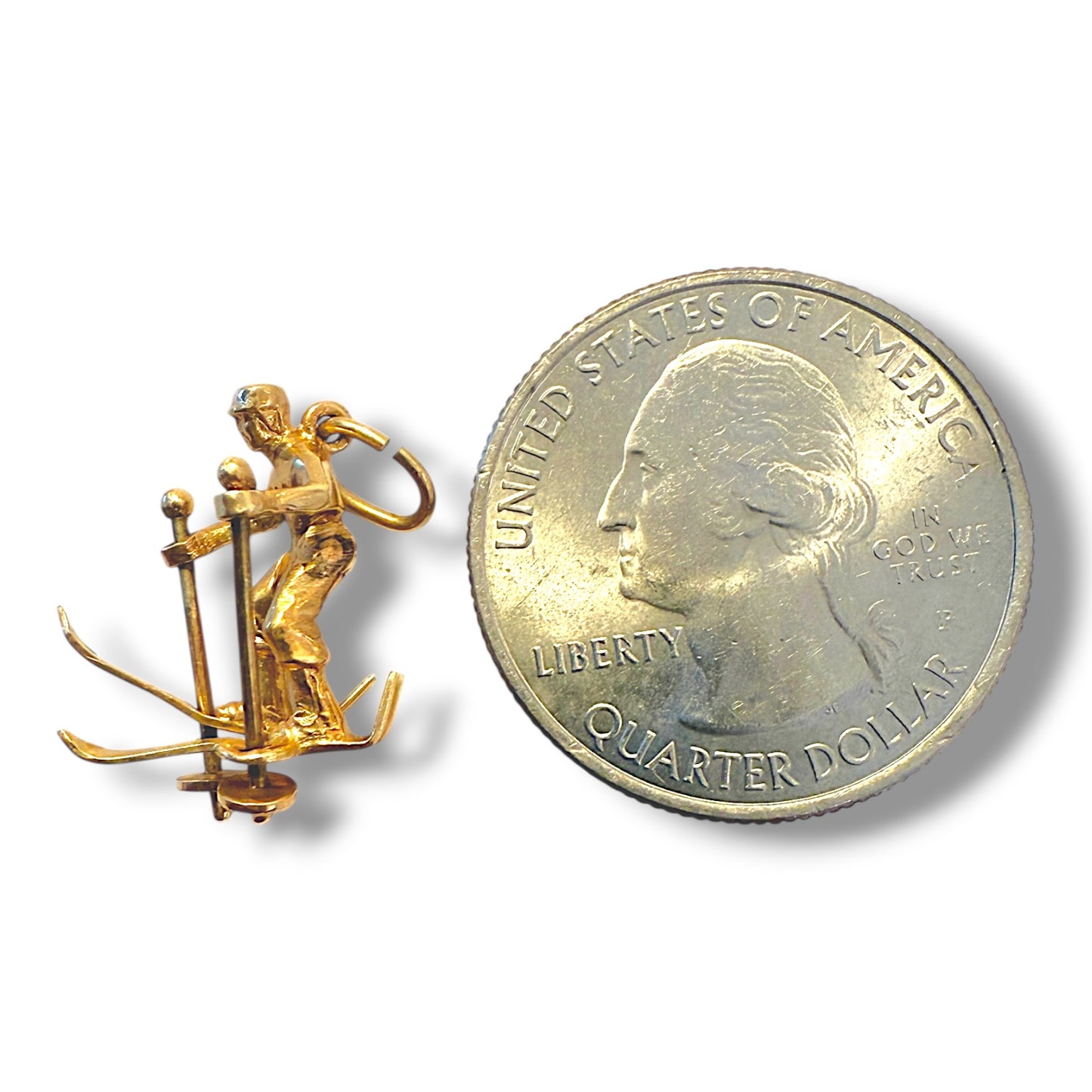 Vintage 14k Articulated Skiing Charm
