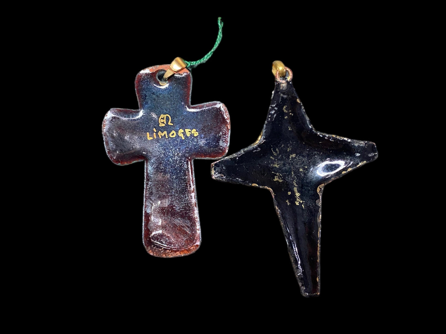 Vintage Limoges French Cross Pendants