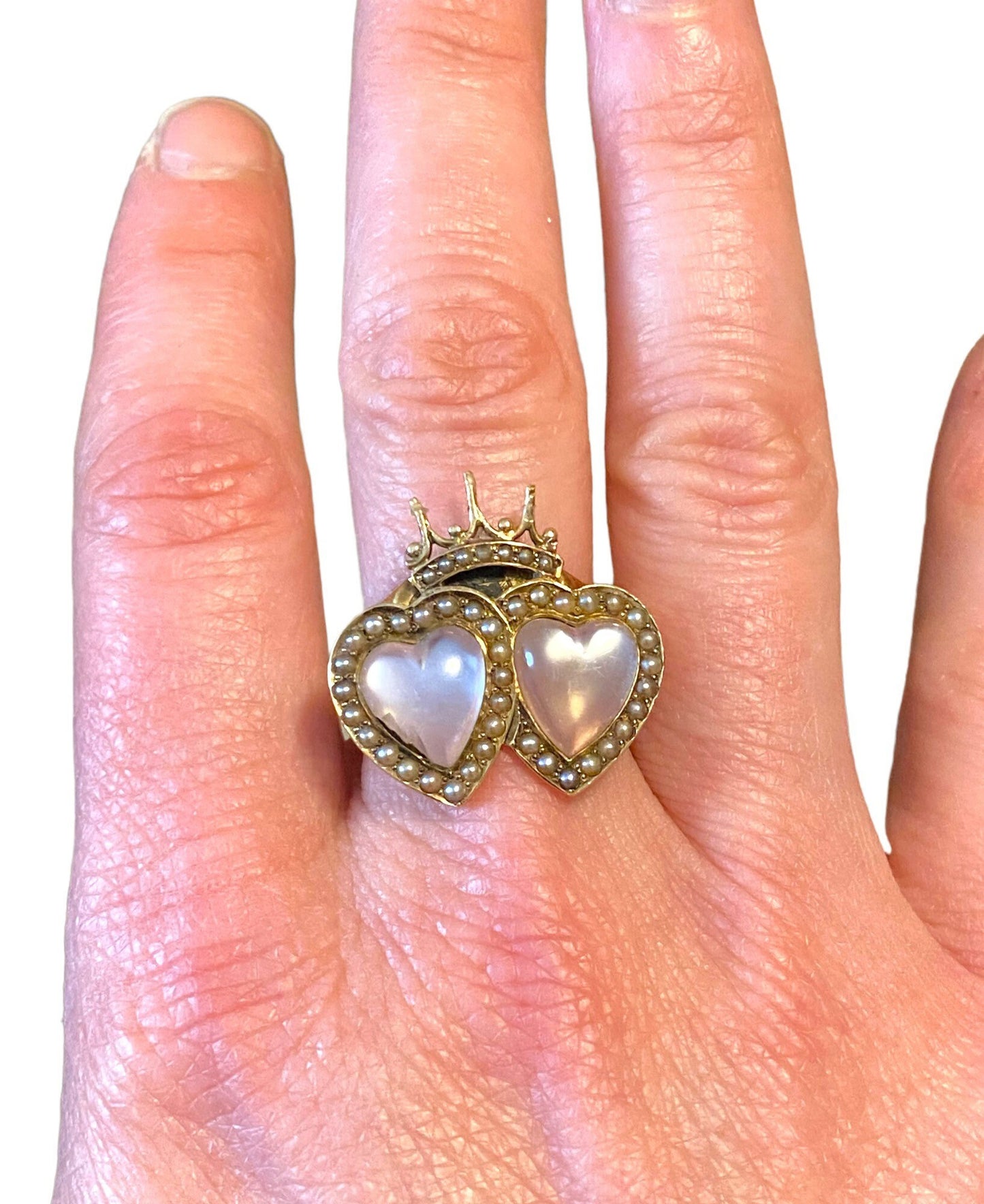 Antique 14k Crowned Hearts Ring | Luckenbooth Ring | Sentimental Jewelry