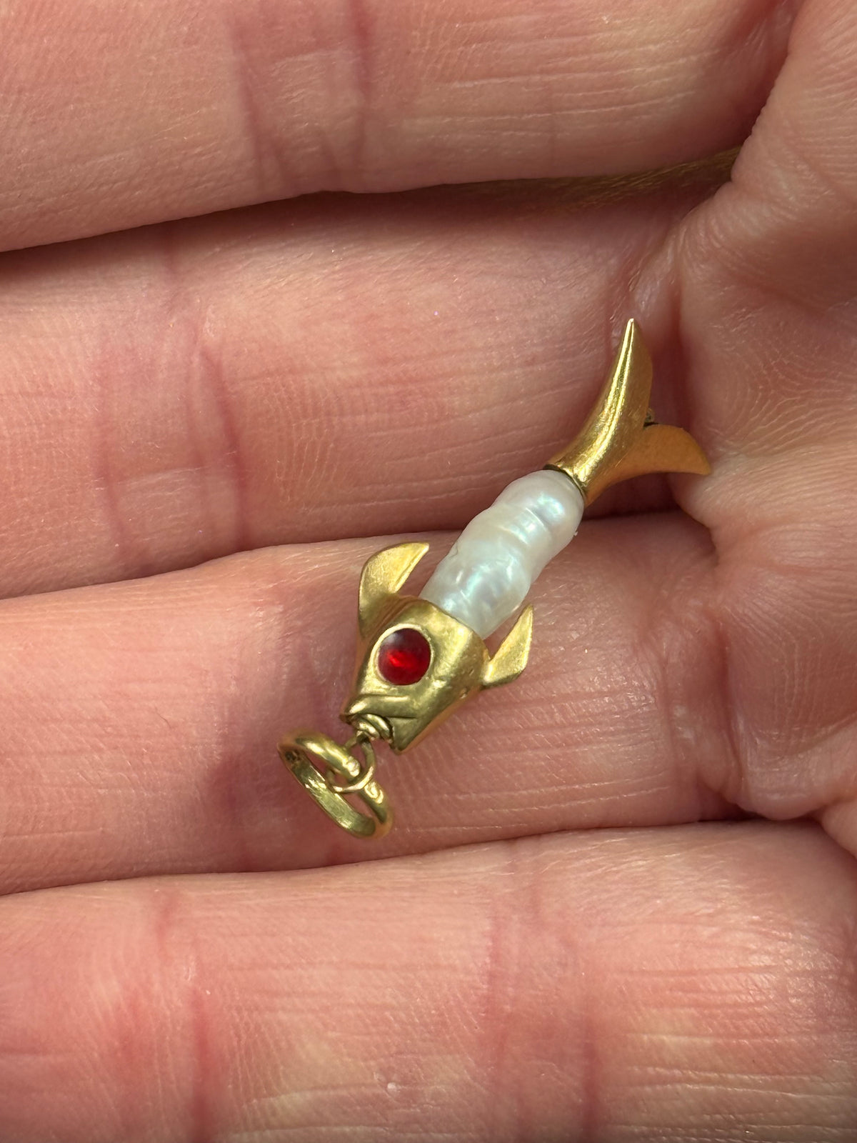 Vintage 18k Fish Charm