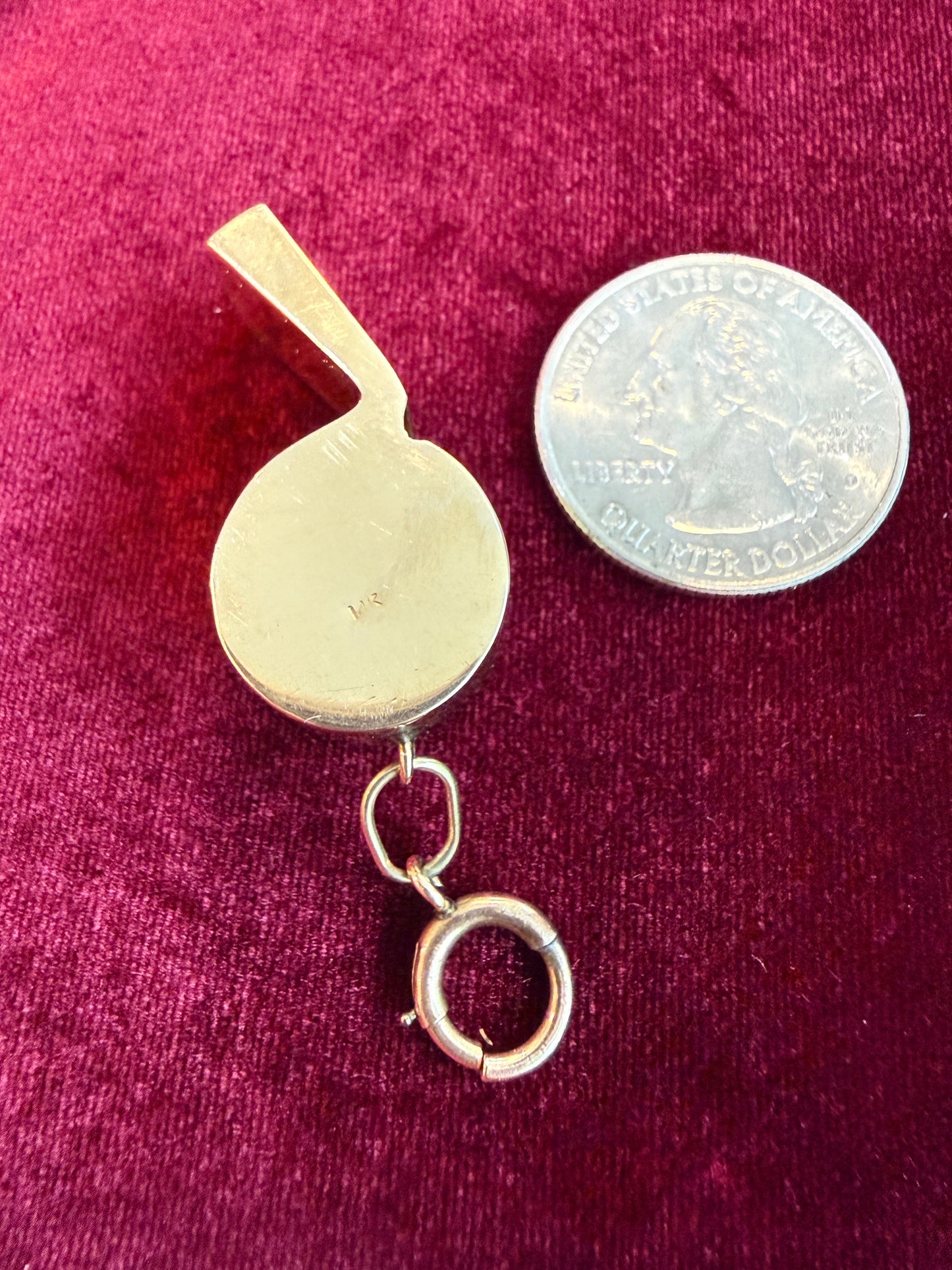 Vintage 14k Yellow Gold Whistle Charm - WORKS!