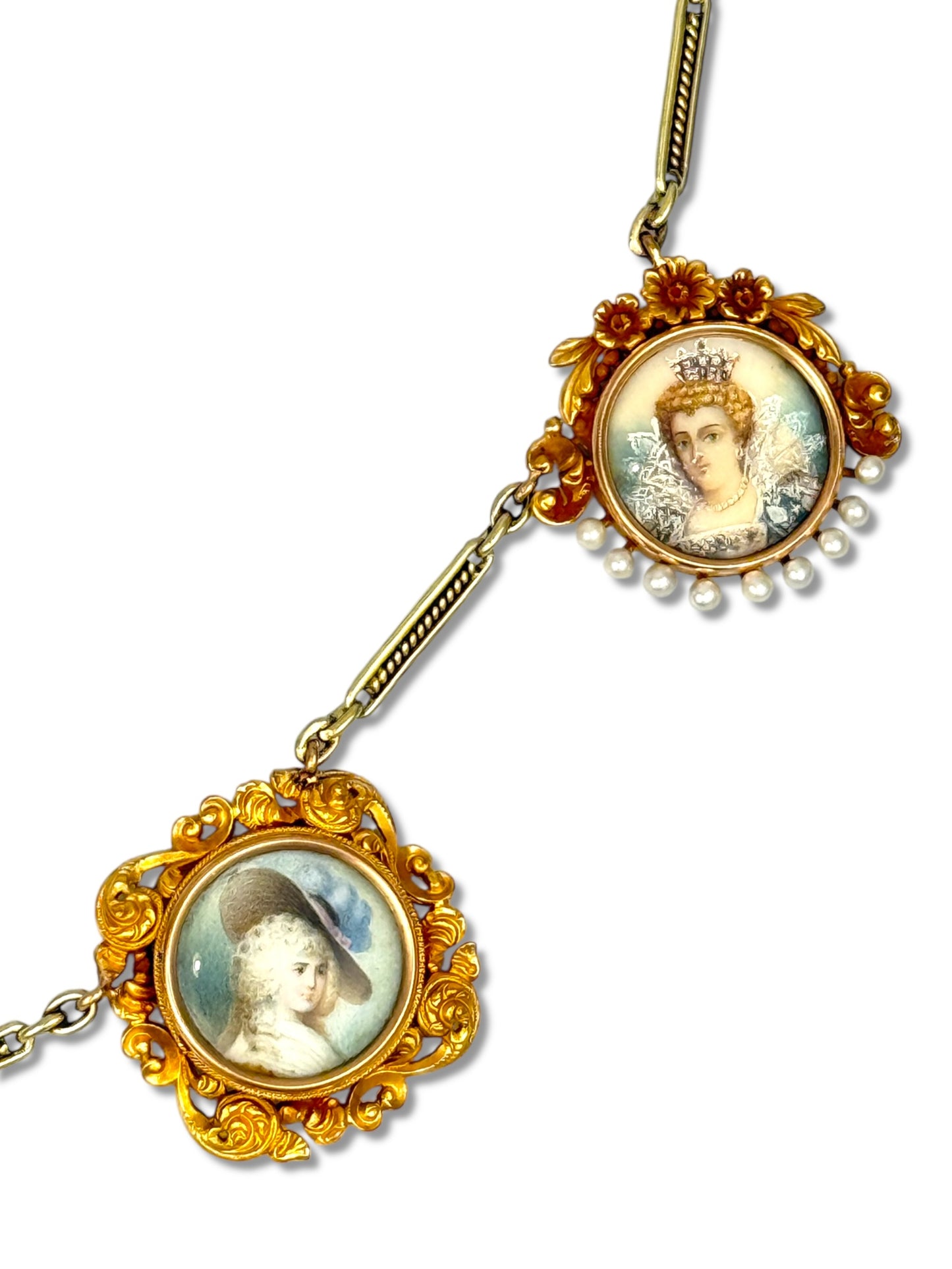 Rare Intact Antique Solid Gold Locket Charm Necklace ca. 1895