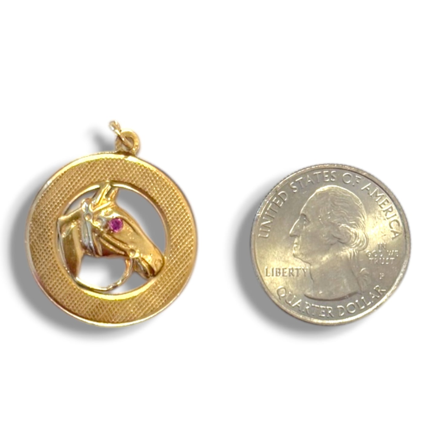Vintage 14k Ruby Horse Charm