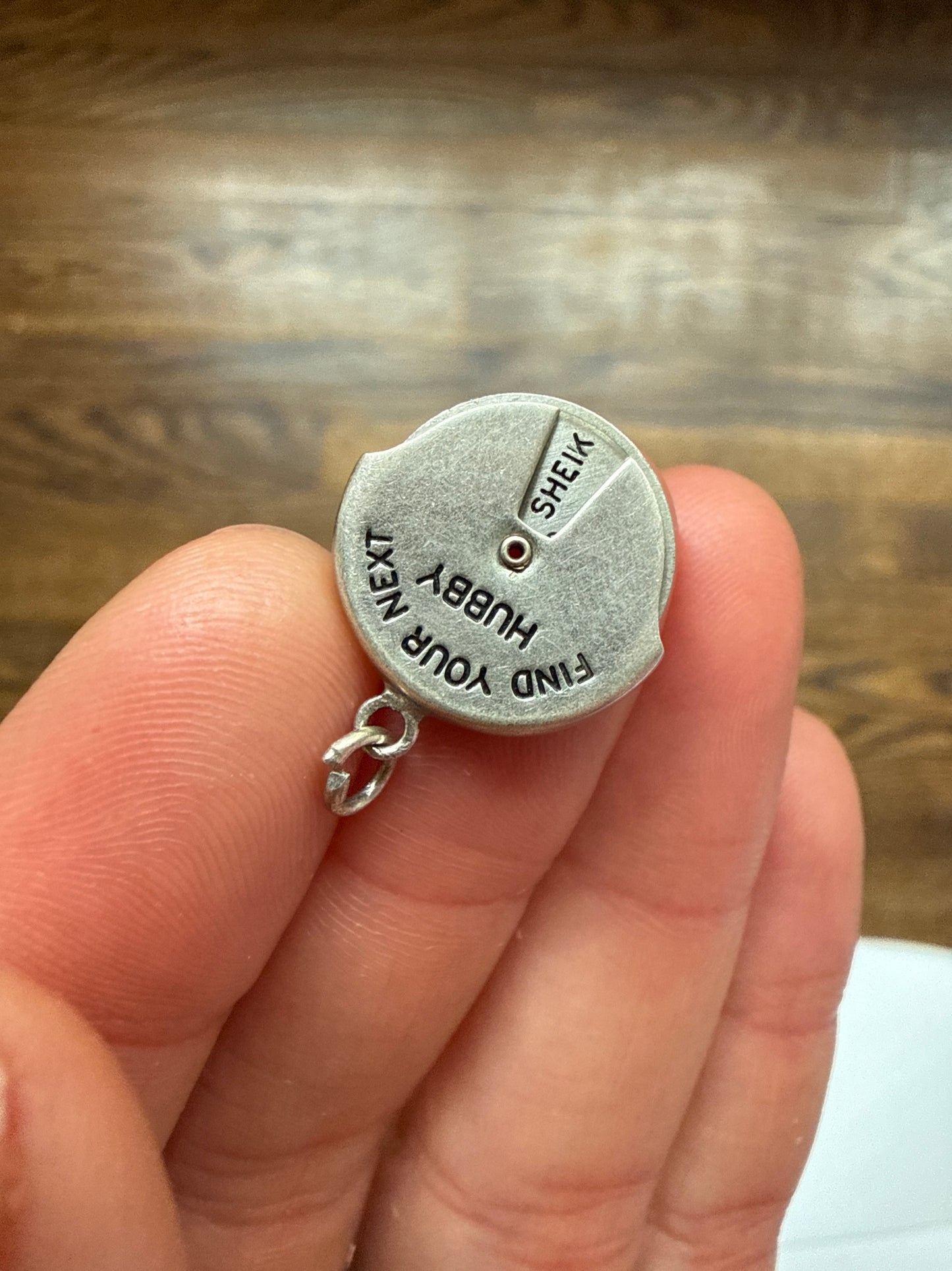 Vintage Sterling Silver Husband or Wife Fortune-Telling Spinning Charm