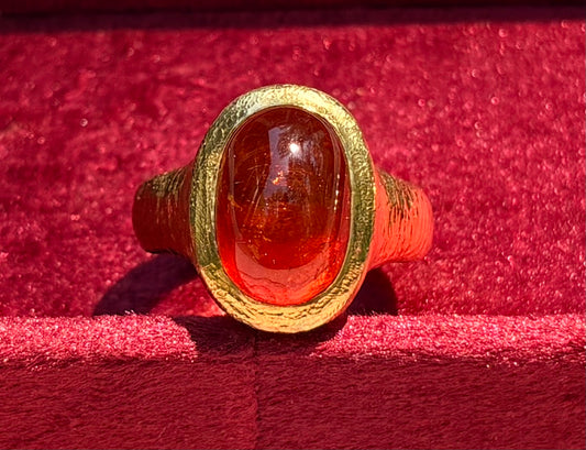 22k Yellow Gold and Mandarin Garnet Ring