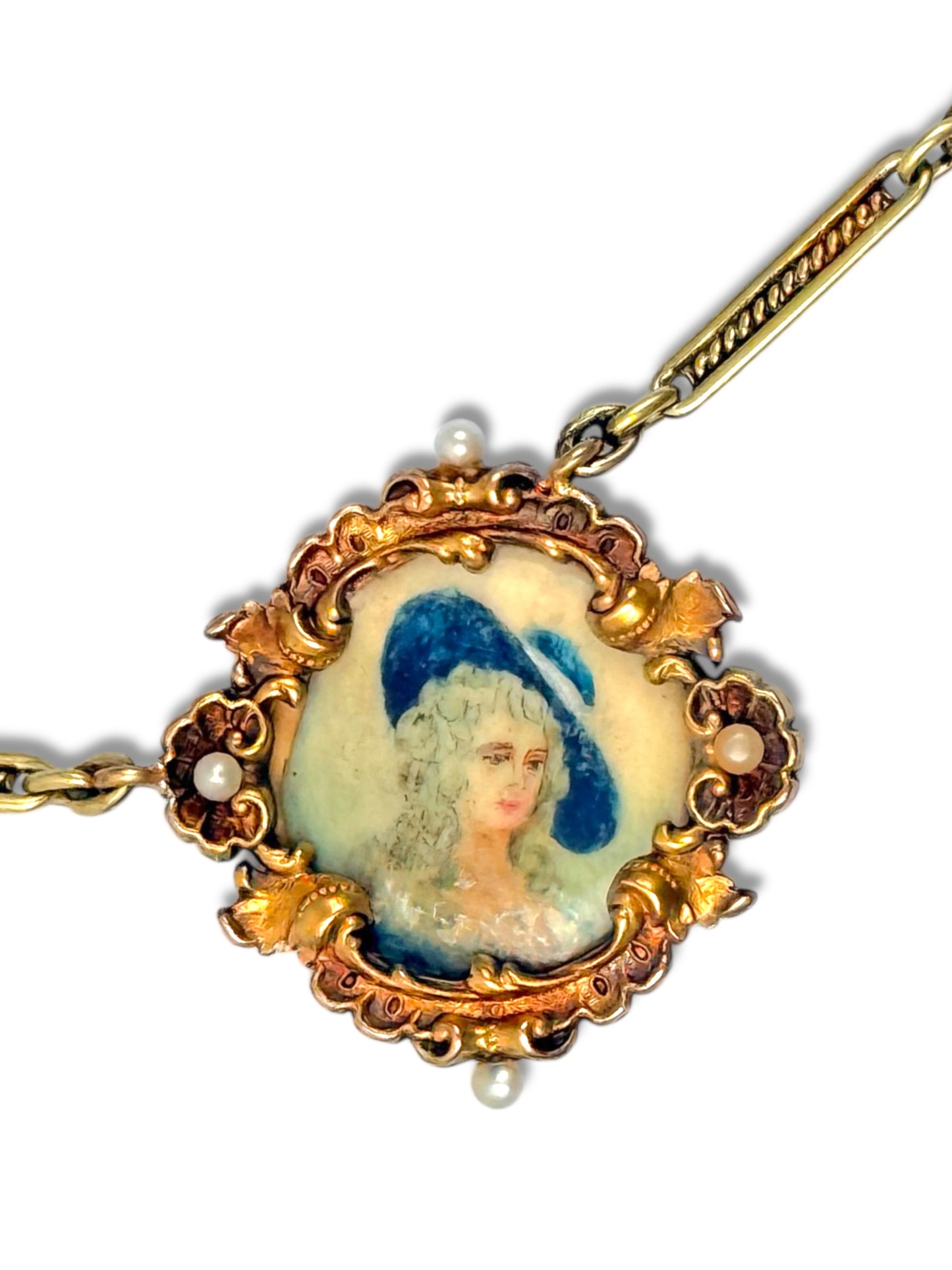 Rare Intact Antique Solid Gold Locket Charm Necklace ca. 1895