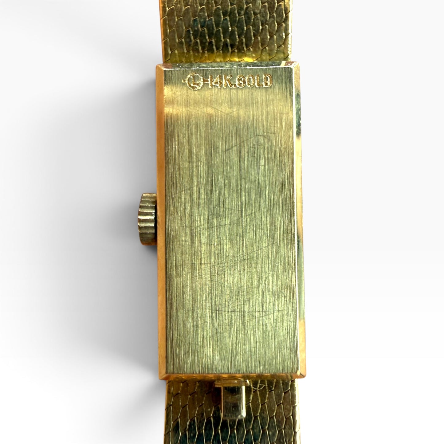Vintage Longines 14K Solid Gold Ladies Watch – Textured Mesh Bracelet – Manual Wind – Fully Running