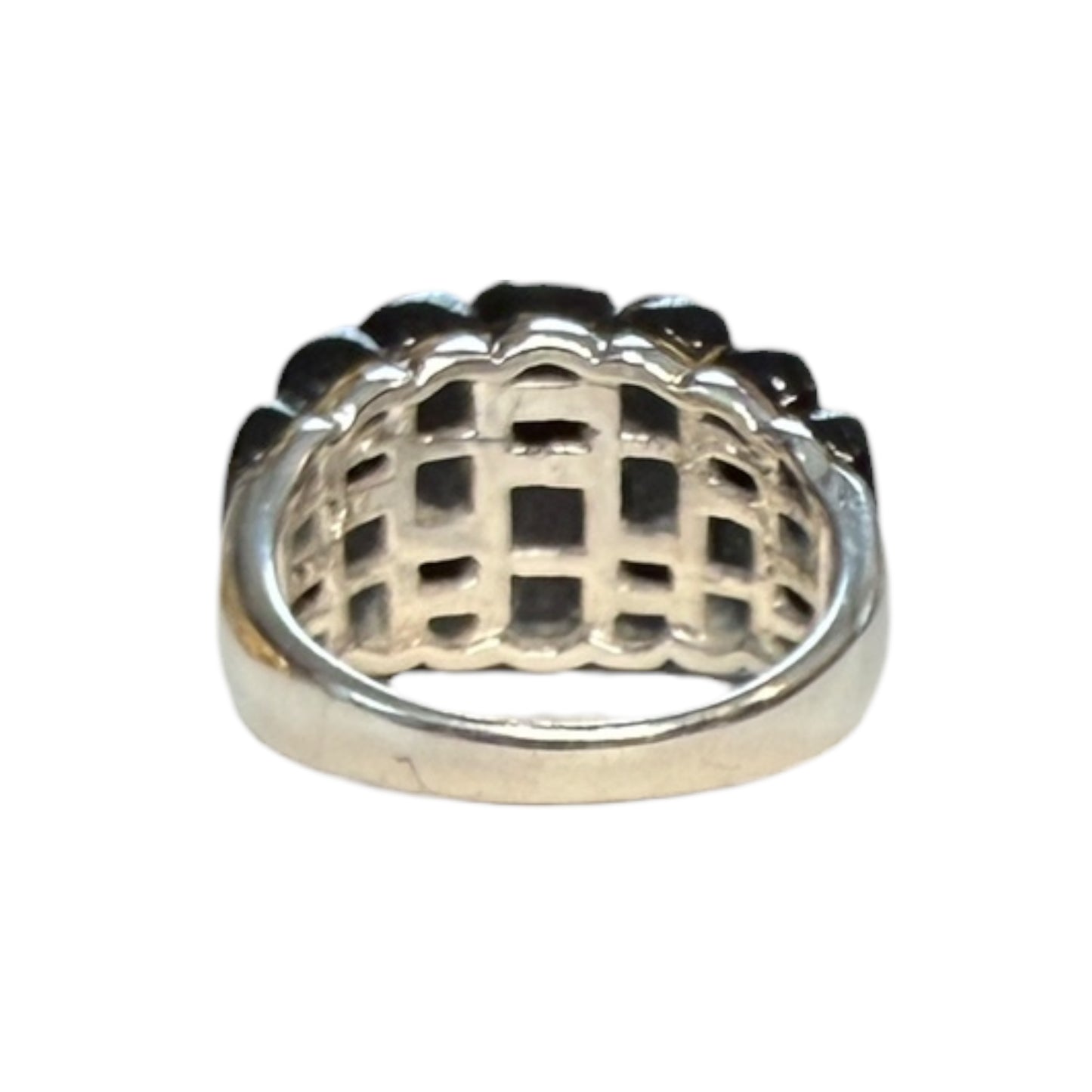 Vintage 14k White Gold Onyx and Diamond Band Ring #febrings