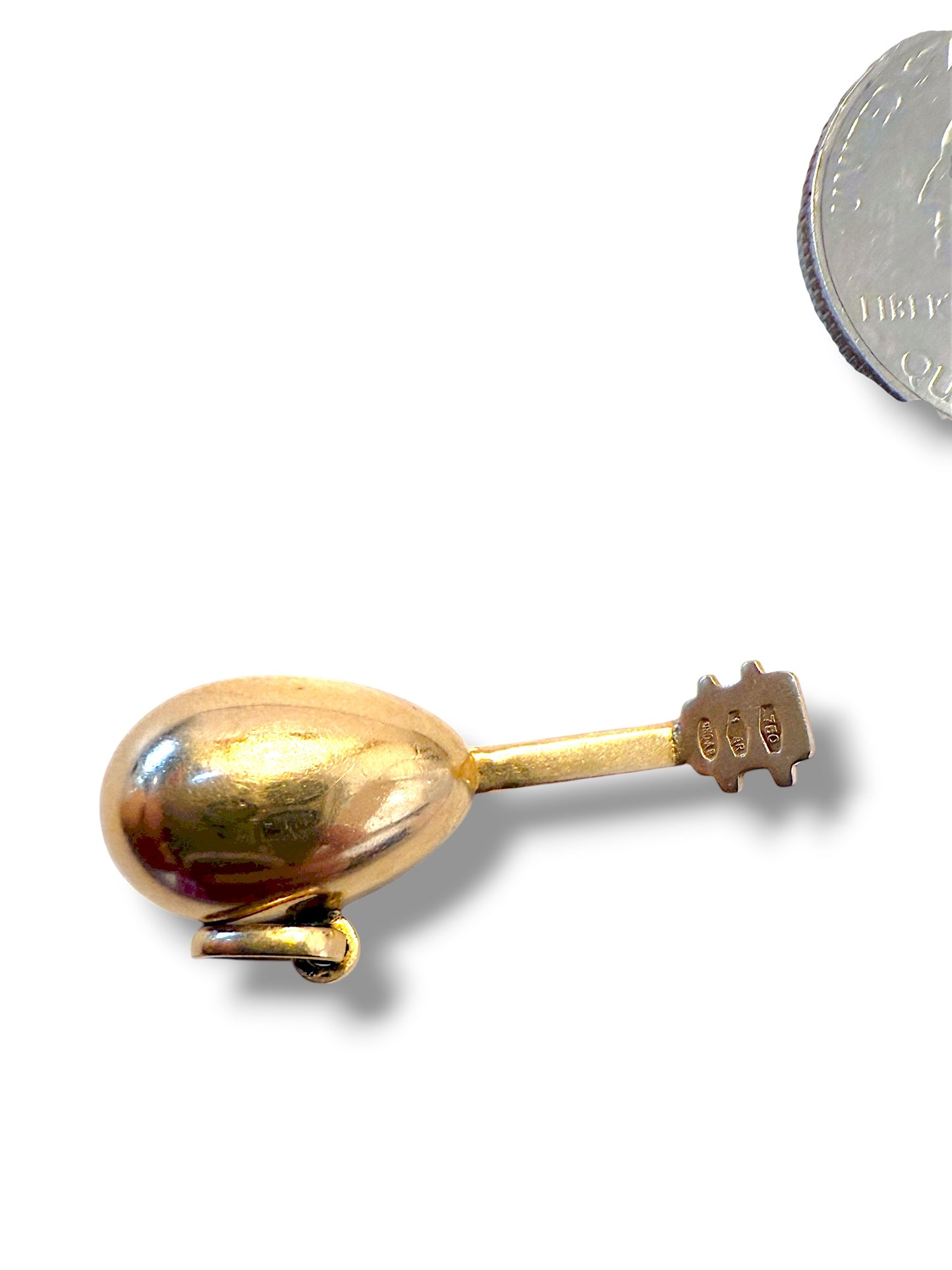 Vintage 18k Yellow Gold Lute of Love Charm