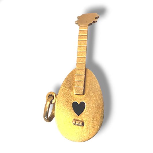 Vintage 18k Yellow Gold Lute of Love Charm