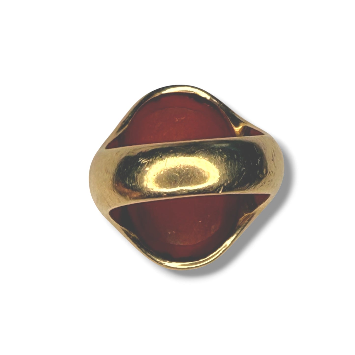 9k Fine Vintage Carnelian Intaglio Signet Ring