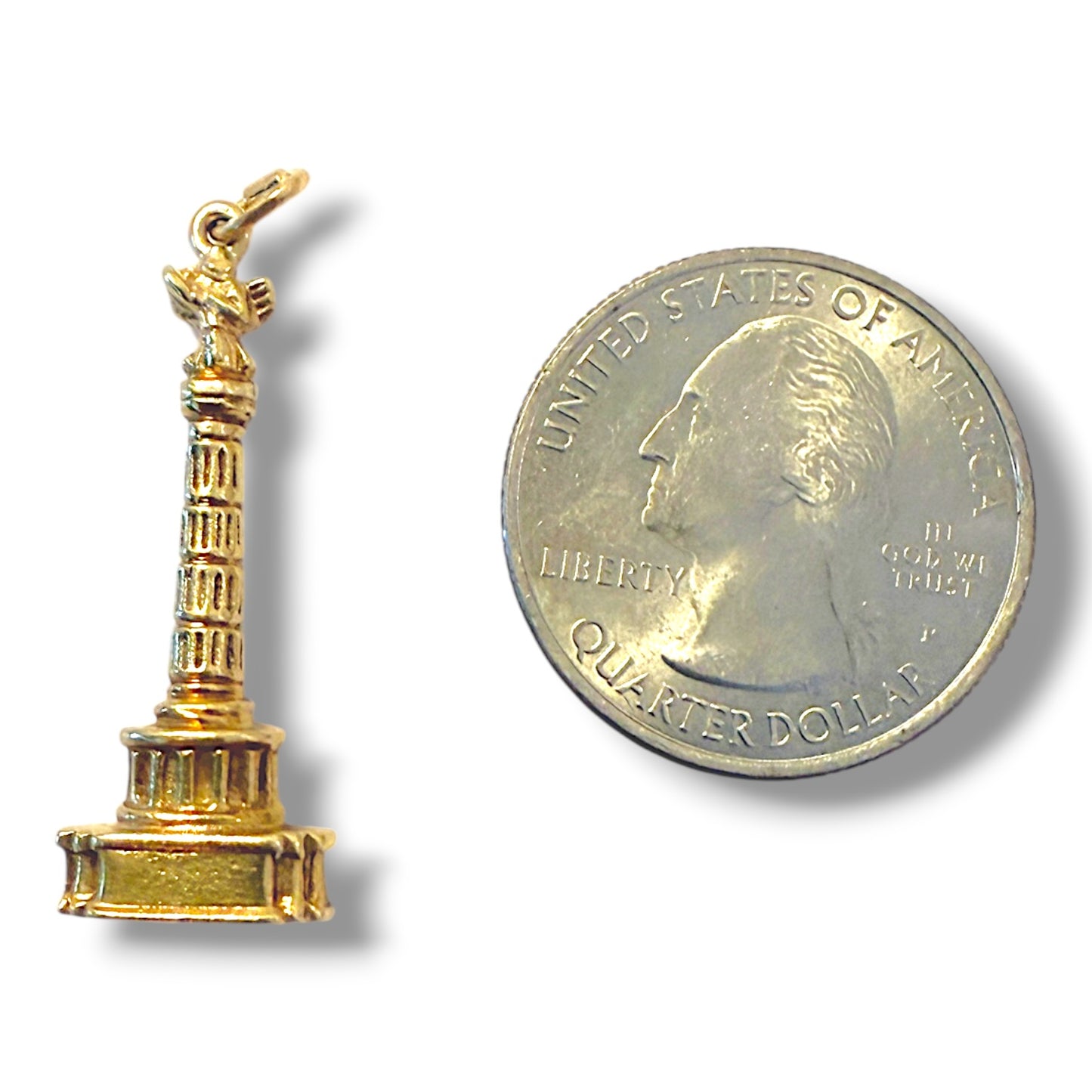 Vintage 14k Place Vendome Column Paris Souvenir Charm