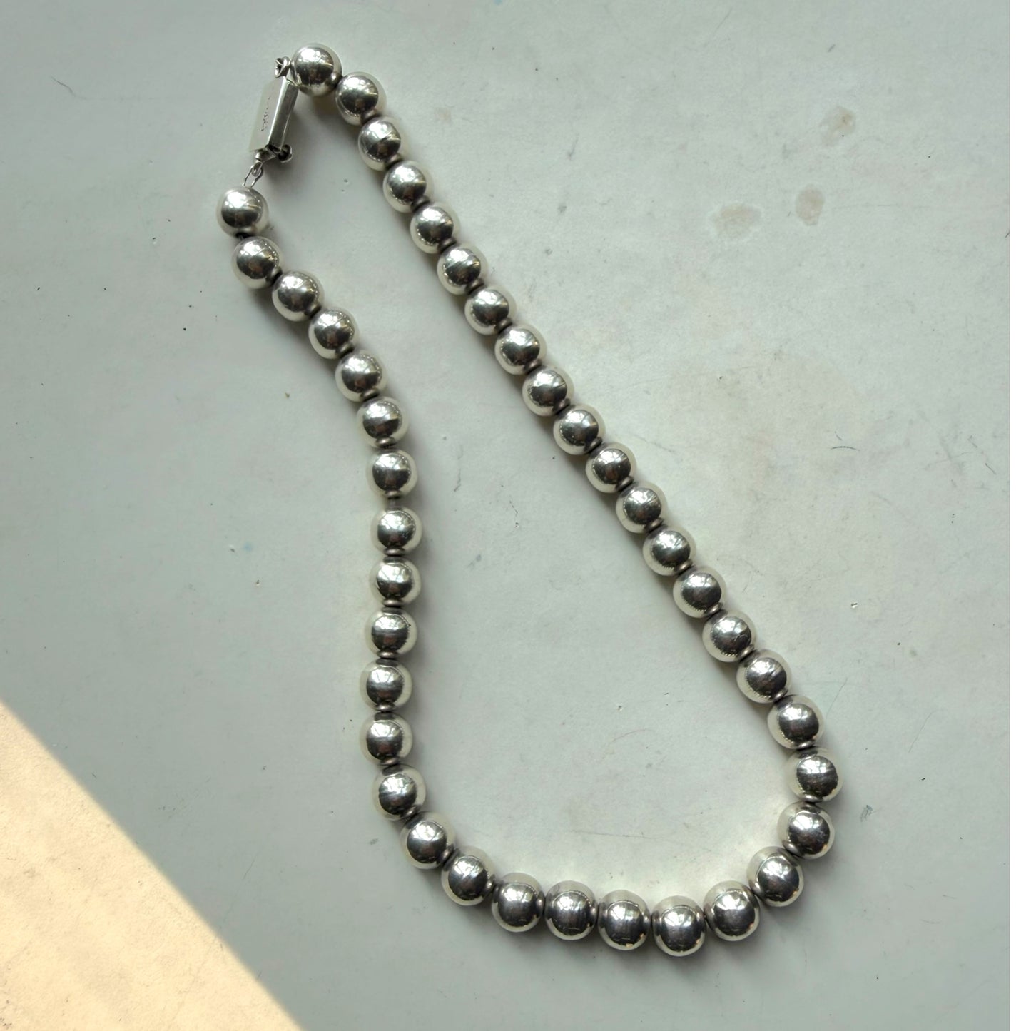 Vintage Sterling Silver Ball Necklace
